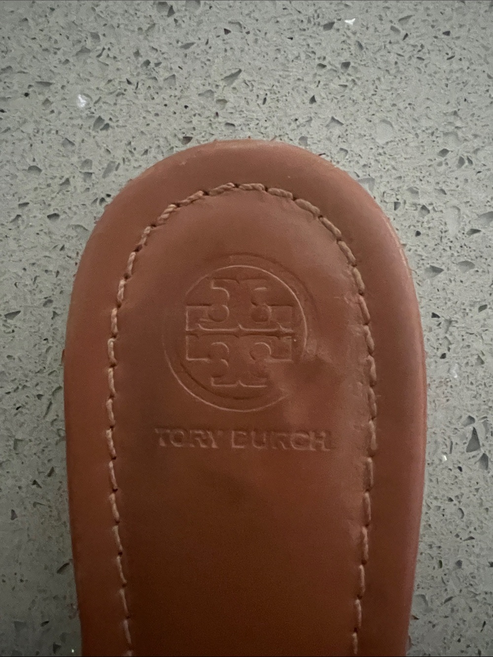 Tory Burch Tan Leather Logo Insole Sandal - Picture 2 of 5
